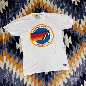 Aviator Nation Men's Venice White Graphic Surfer Classic Tee T Shirt New NWT LG